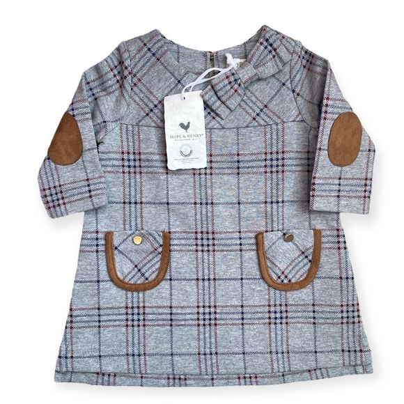 Hope & Henry Other - HOPE & HENRY Baby Girl’s Dress Organic Cotton Blend Soft Flannel Plaid NEW